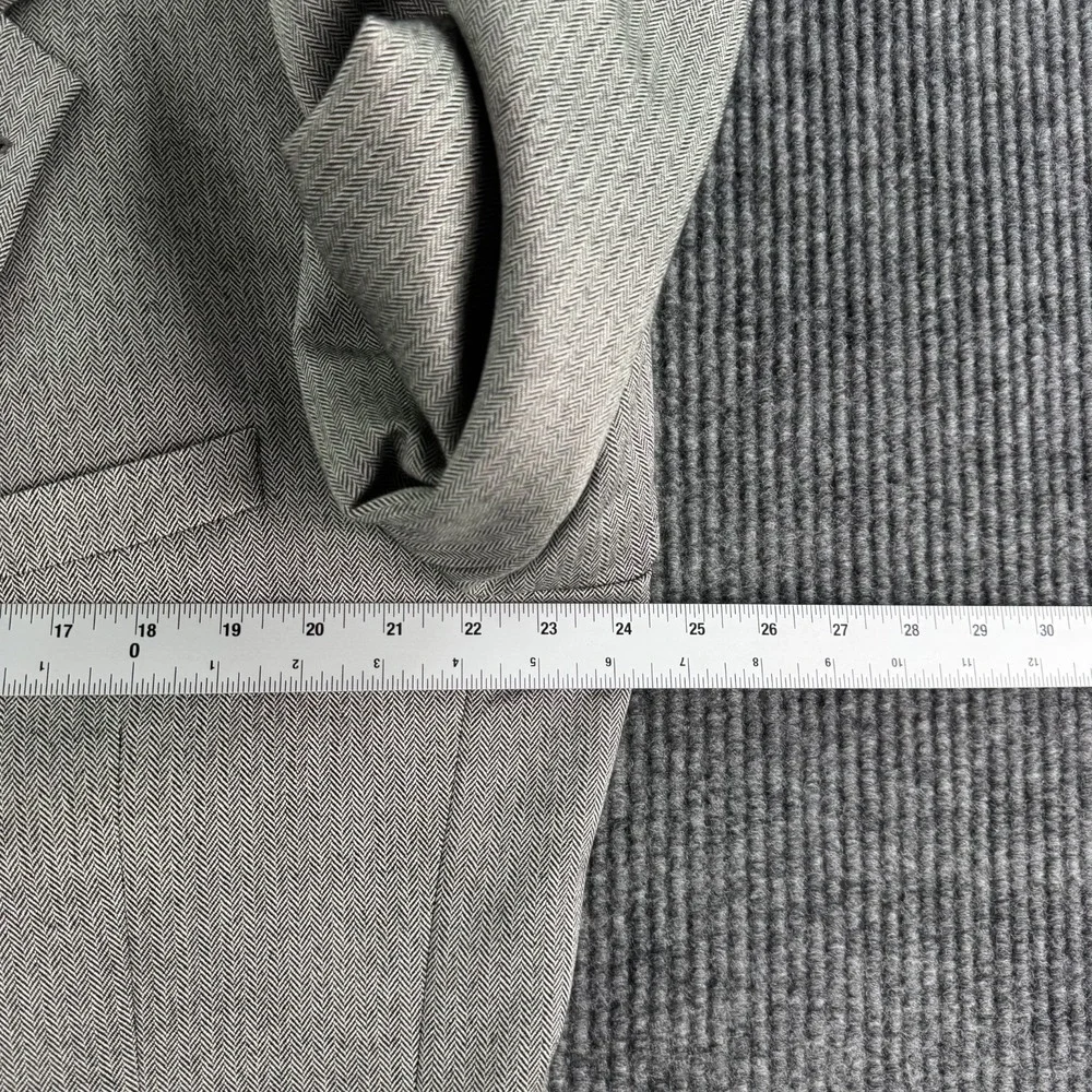 Jos A Bank Signature Sport Coat 46R Silk Camel Hair Herringbone Gray Blazer